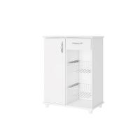 Balcão Com Fruteira 1 Porta E 1 Gaveta Belize Branco Notável Móveis Branco - 3
