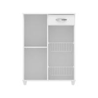 Balcão Com Fruteira 1 Porta E 1 Gaveta Belize Branco Notável Móveis Branco