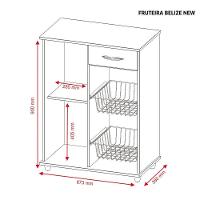 Balcão Com Fruteira 1 Porta E 1 Gaveta Belize Branco Notável Móveis Branco - 5