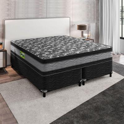 Conjunto Double Face D33 158x198x60 Cinza Preto Floral Portobel Cinza Com Preto