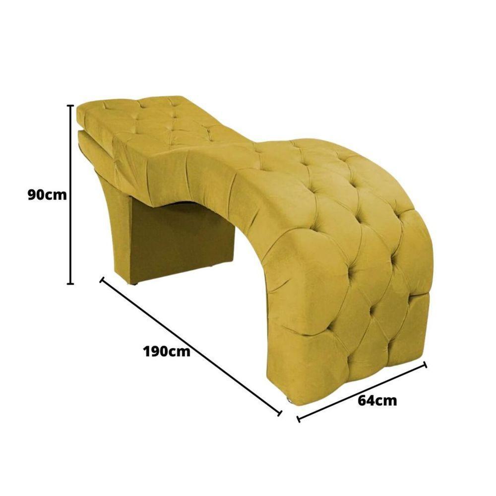 Maca Estofada Reclinável Sobrancelhas Cílios Suede Jade Amarelo - 3