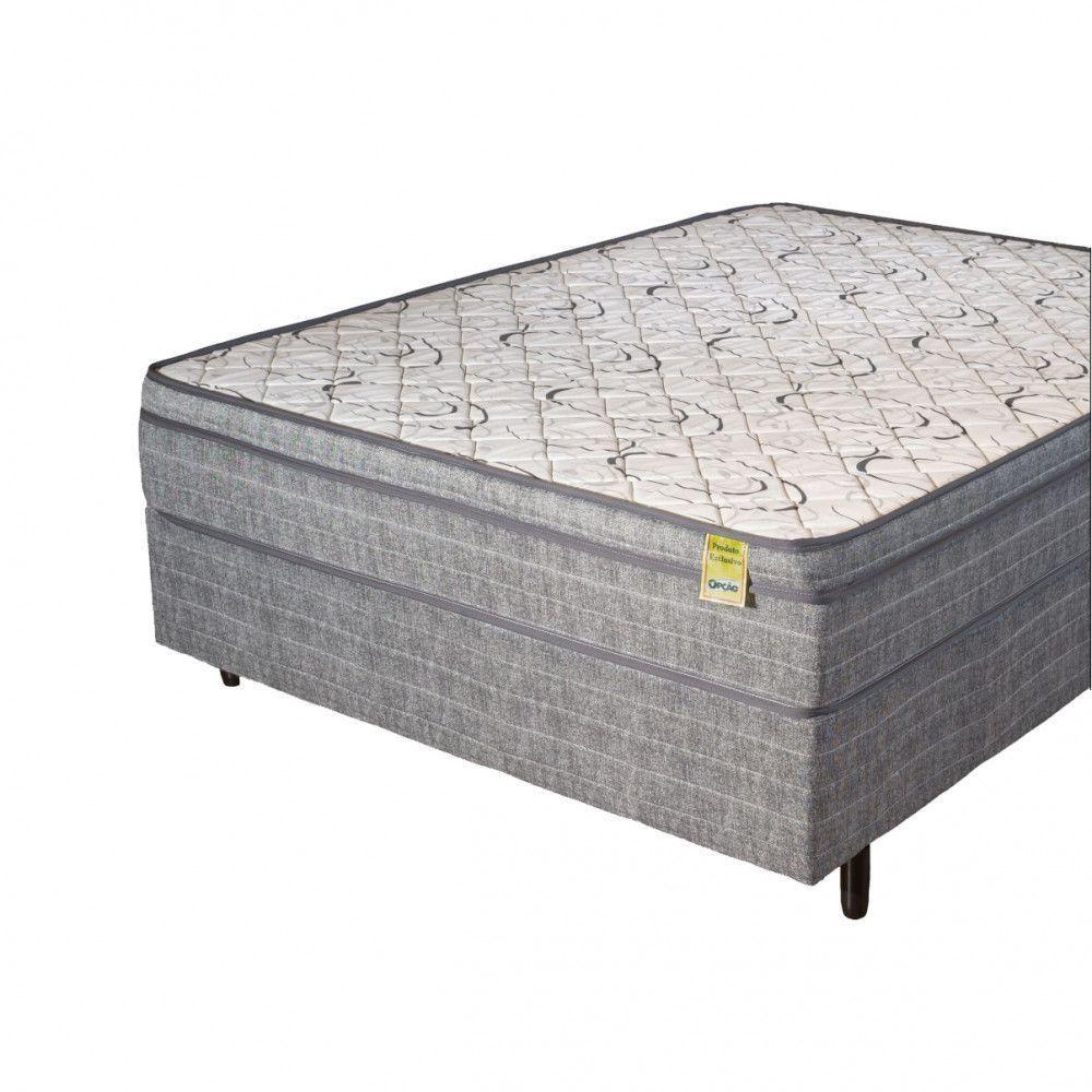 Cama Box Casal Com Colchão De Espuma D45 Dreemy Mega 138x188x63cm Apolospuma Cinza Com Branco - 3