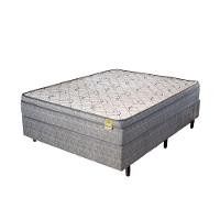 Cama Box Casal Com Colchão De Espuma D45 Dreemy Mega 138x188x63cm Apolospuma Cinza Com Branco - 1