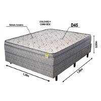 Cama Box Casal Com Colchão De Espuma D45 Dreemy Mega 138x188x63cm Apolospuma Cinza Com Branco - 4