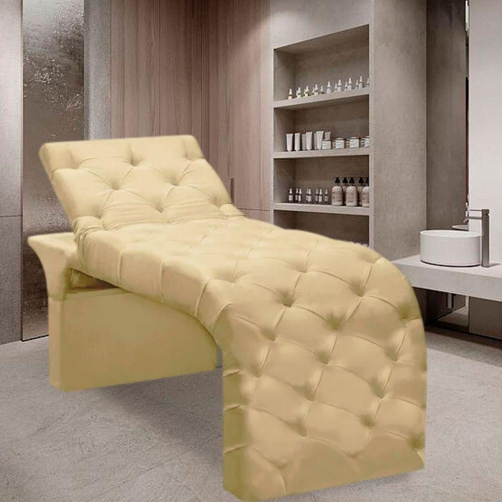 Maca Estofada Estética Cílios Regulável Spa Veludo Eloísa Bege - 1