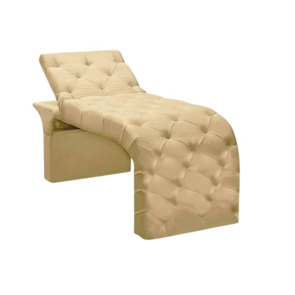 Maca Estofada Estética Cílios Regulável Spa Veludo Eloísa Bege - 2