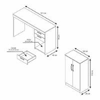 Conjunto Para Escritório Com Mesa Office E Armário Branco - 2