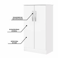 Conjunto Para Escritório Com Mesa Office E Armário Branco - 3