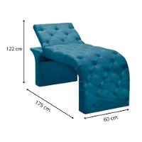Maca Estofada Estética Cílios Regulável Spa Veludo Ana Clara Azul Turquesa - 3