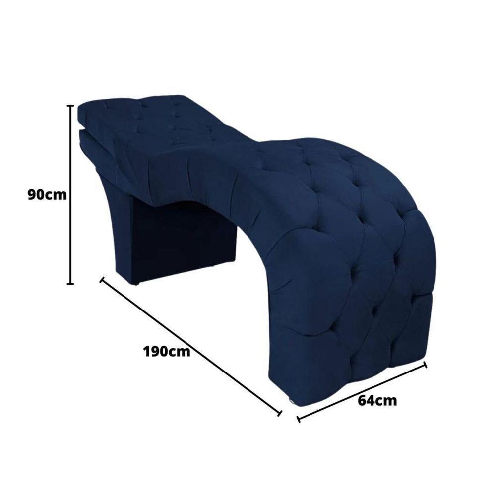 Maca Estofada Reclinável Sobrancelhas Cílios Suede Jade Azul Marinho - 3