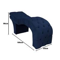 Maca Estofada Reclinável Sobrancelhas Cílios Suede Jade Azul Marinho - 3