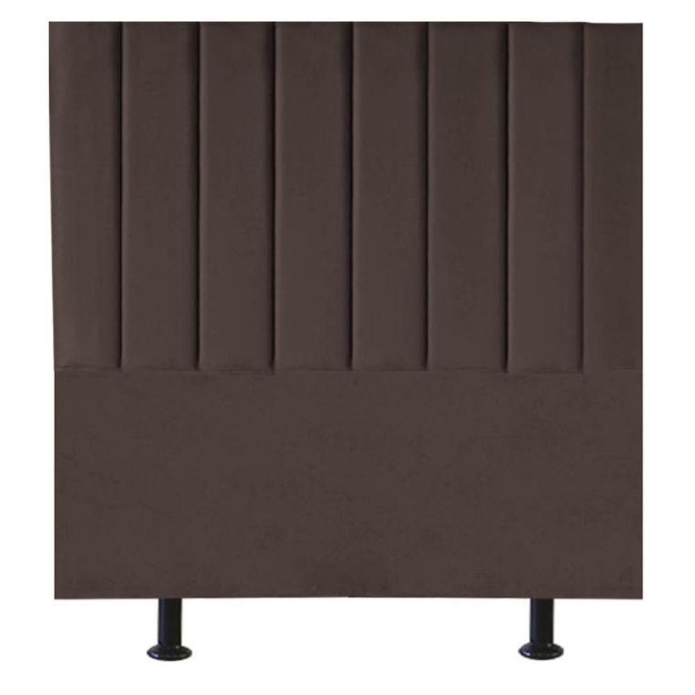 Cabeceira Estofada Cama Box Solteiro 100 Cm Alice Corino Marrom - 1