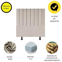 Cabeceira Estofada Cama Box Solteiro 90 Cm Alice Suede Bege