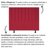 Cabeceira Estofada Cama Box Solteiro 100 Cm Maria Suede Vermelho - 5