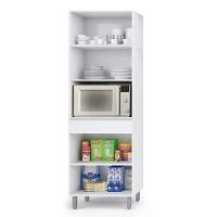 Paneleiro Top Class Espaço Para Microondas 4 Portas 1 Gaveta Branco Brilho Batrol Branco Brilho - 2