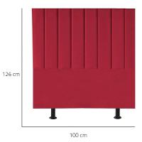 Cabeceira Estofada Cama Box Solteiro 100 Cm Alice Suede Vermelho - 3