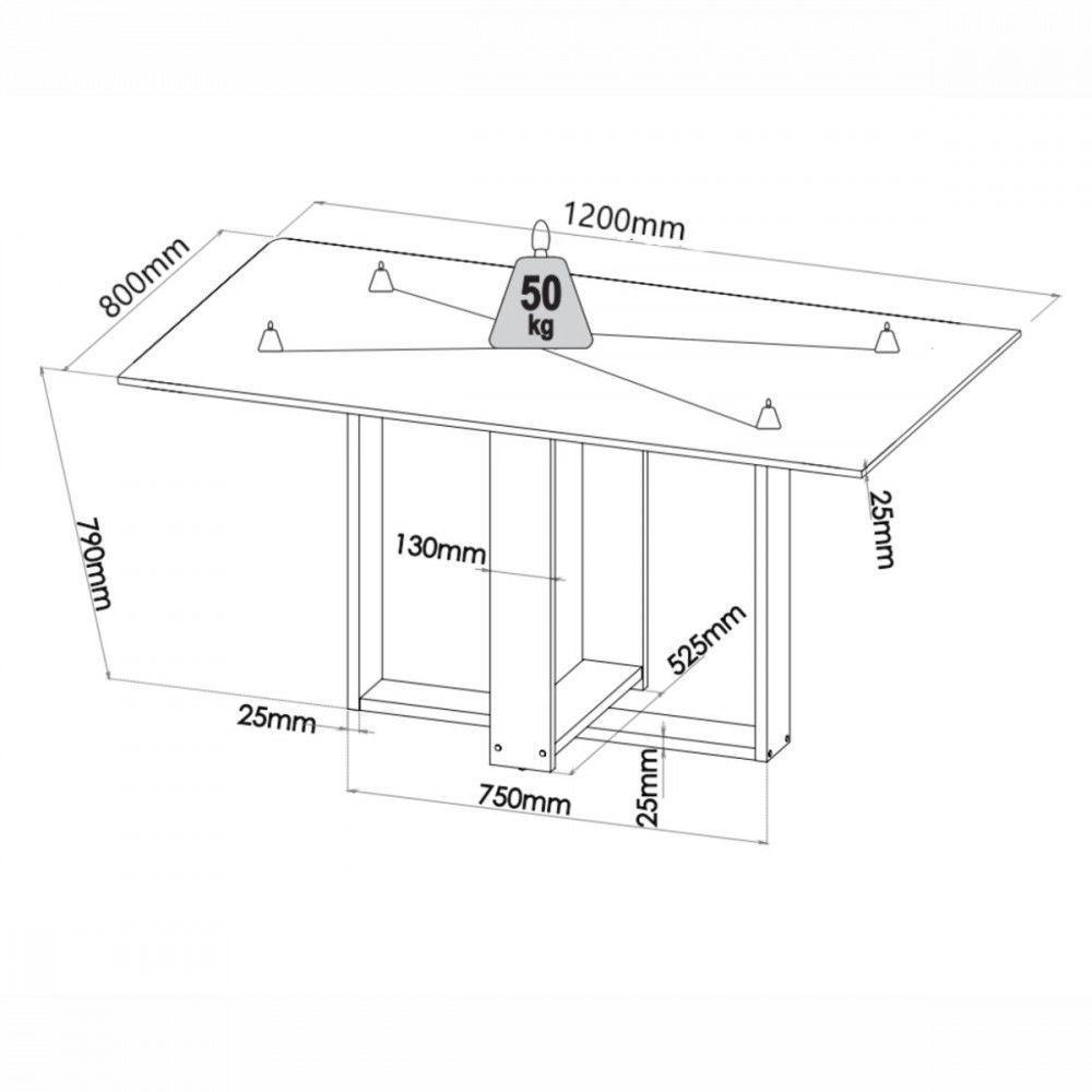 Mesa Milani Com 4 Cadeiras Sol Viero Mel / Amêndoa / Off White - 2