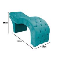 Maca Estofada Reclinável Sobrancelha Cílios Veludo Jade Azul Turquesa - 3