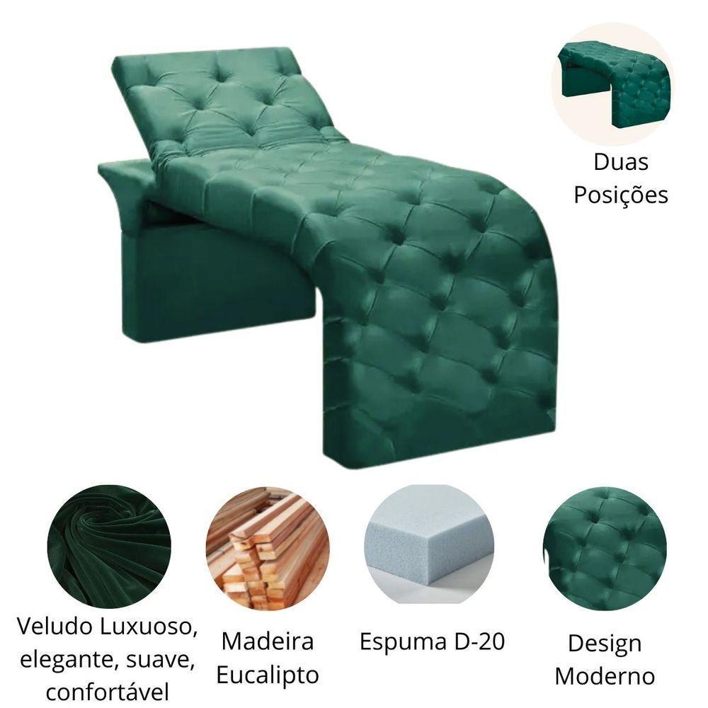 Maca Estofada Estética Cílios Regulável Spa Veludo Eloísa Verde - 4