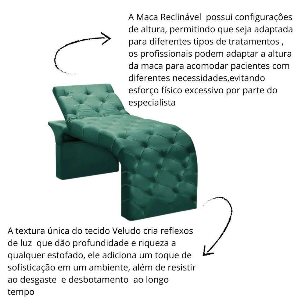 Maca Estofada Estética Cílios Regulável Spa Veludo Eloísa Verde - 5