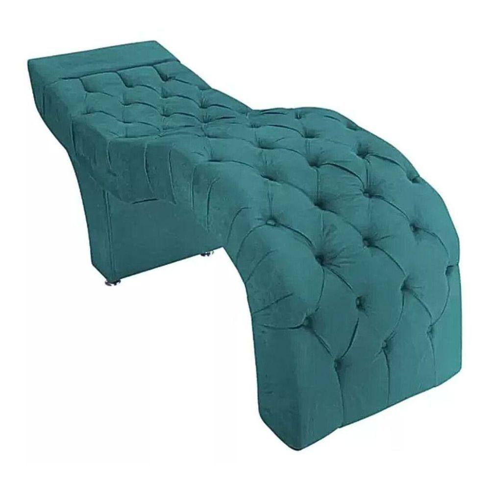 Maca Estofada Estética Cílios Salão Spa Suede Hellen Azul Turquesa - 2