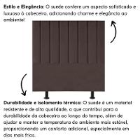 Cabeceira Estofada Cama Box King 195 Cm Alice Suede Marrom - 5