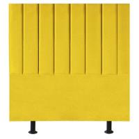 Cabeceira Estofada Cama Box Solteiro 100 Cm Maria Suede Amarelo - 1