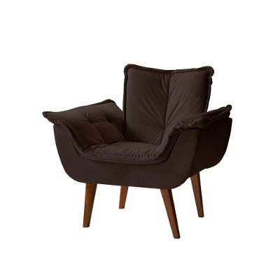 Poltrona Decorativa Eros Tecido Veludo Jolie Marrom Montano Estofados