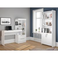 Conjunto Para Escritório 2 Peças Com Mesa E Armário Branco - 1