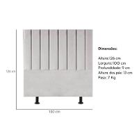 Cabeceira Estofada Cama Box Solteiro 100 Cm Laura Linho Cinza Claro - 3