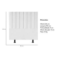 Cabeceira Estofada Cama Box Solteiro 90 Cm Alice Corino Branco - 3