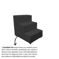 Escada Escadinha Pet Cachorro 3 Degraus Rampa Suede Dog Cinza - 6