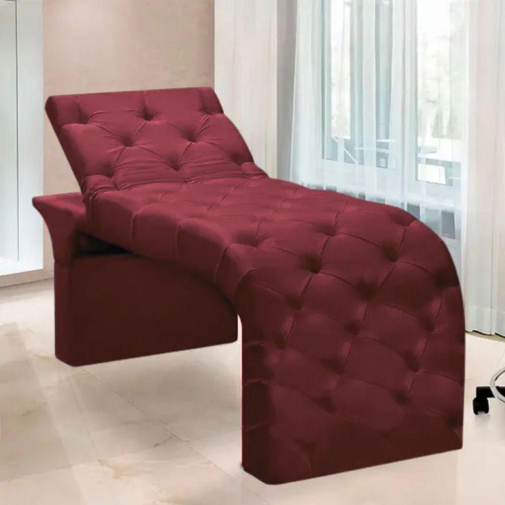 Maca Estofada Estética Cílios Regulável Spa Veludo Eloísa Bordô - 1