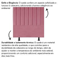 Cabeceira Estofada Cama Box Solteiro 90 Cm Maria Suede Rosa - 5