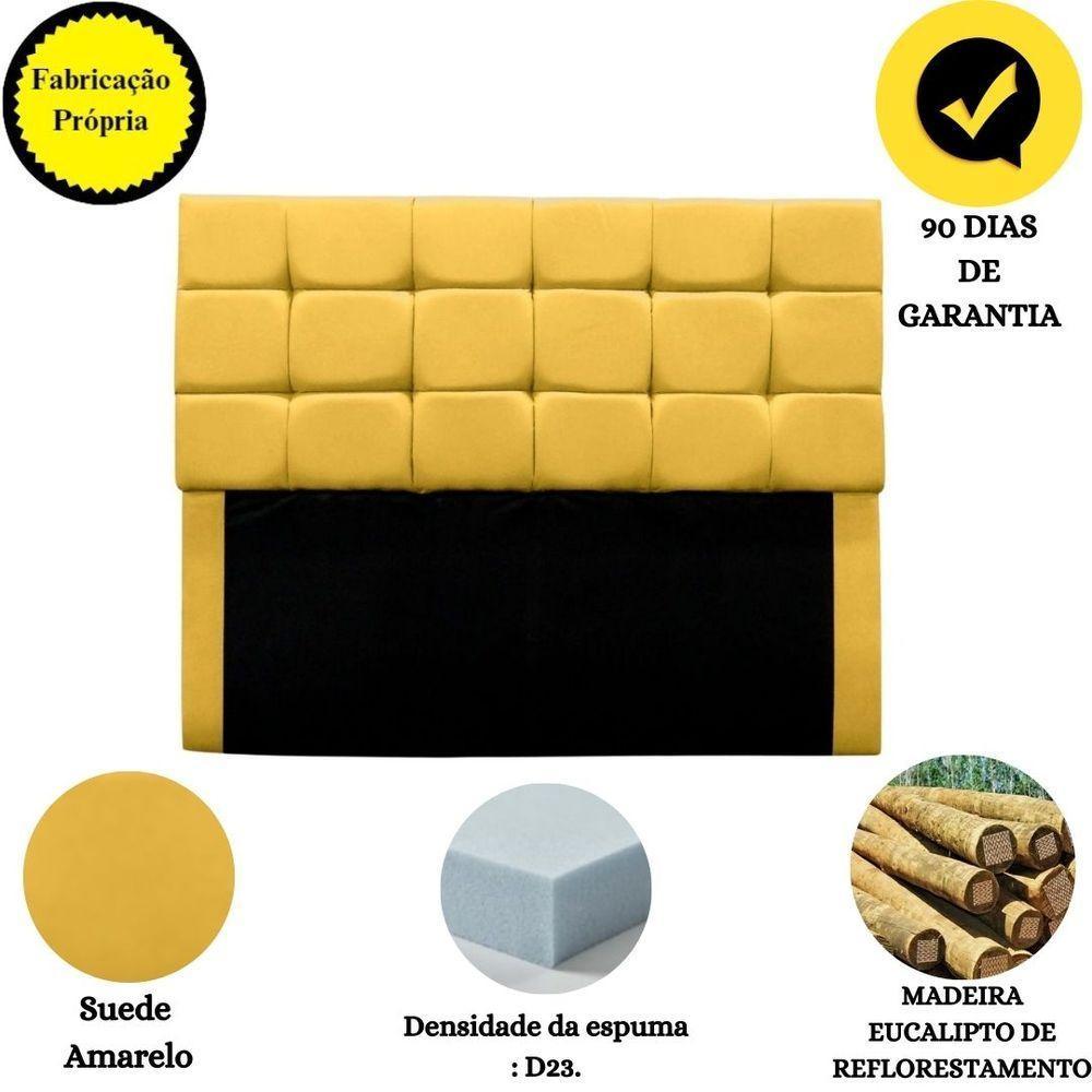 Cabeceira Cama Box Estofada King 195 Cm Bianca Suede Amarelo - 4