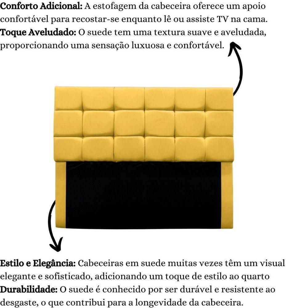 Cabeceira Cama Box Estofada King 195 Cm Bianca Suede Amarelo - 5