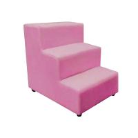 Escada Escadinha Pet Cachorro 3 Degraus Rampa Suede Dog Rosa - 3