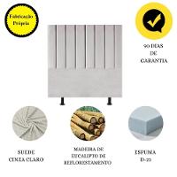 Cabeceira Estofada Cama Box Casal 140 Cm Carla Suede Cinza