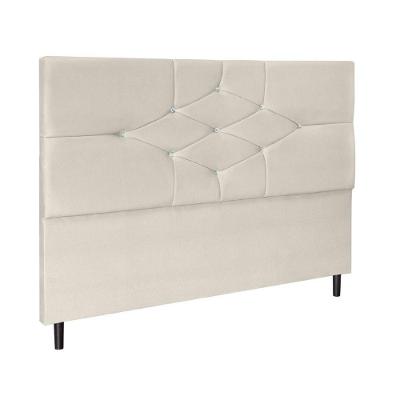 Cabeceira Cama Solteiro 90 Cm Virgínia Suede Bege E Frame