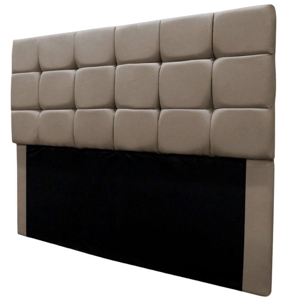Cabeceira Estofada Cama Box Casal 140 Cm Bianca Suede Cappuccino - 6