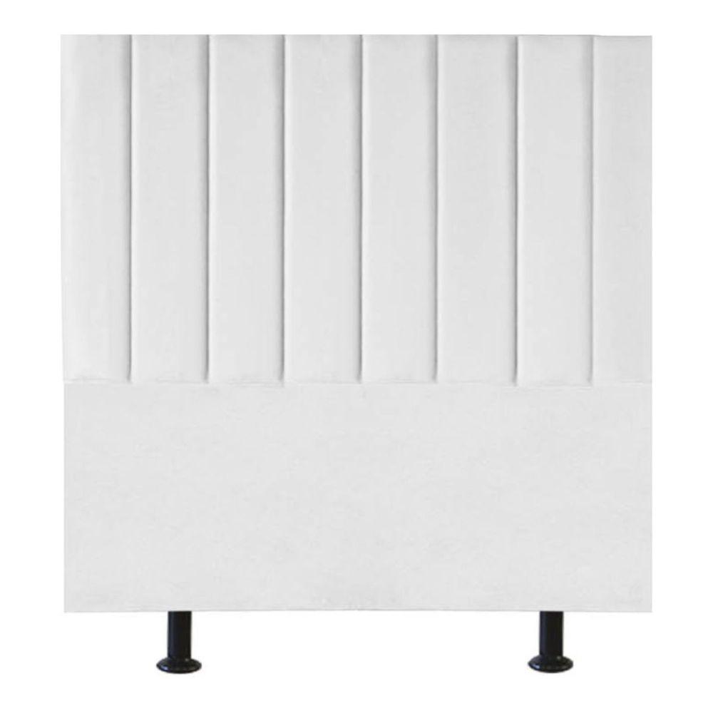 Cabeceira Estofada Cama Box Solteiro 90 Cm Maria Suede Branco - 1