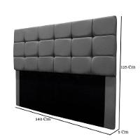 Cabeceira Estofada Cama Box Casal 140 Cm Bianca Suede Cinza - 3