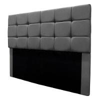 Cabeceira Estofada Cama Box Casal 140 Cm Bianca Suede Cinza - 6