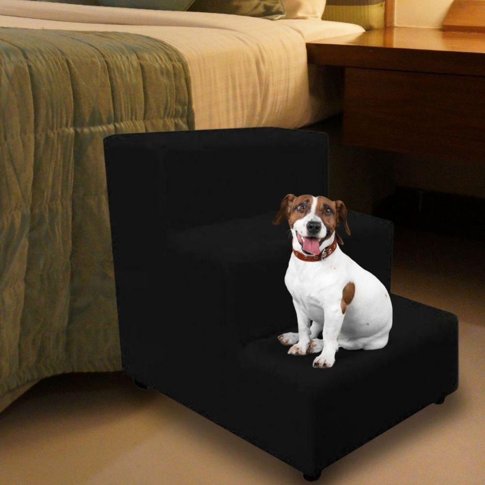 Escada Escadinha Pet Cachorro 3 Degraus Rampa Suede Dog Preto - 1