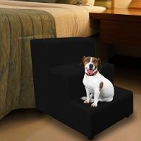 Escada Escadinha Pet Cachorro 3 Degraus Rampa Suede Dog Preto - 1
