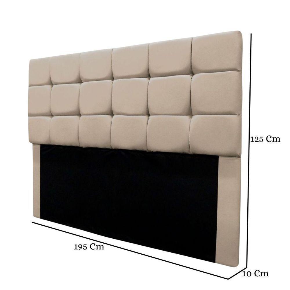 Cabeceira Cama Box Estofada King 195 Cm Bianca Suede Bege - 6