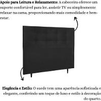 Cabeceira Estofada Cama Box Queen 160 Cm Lorena Suede Suede Preto - 5