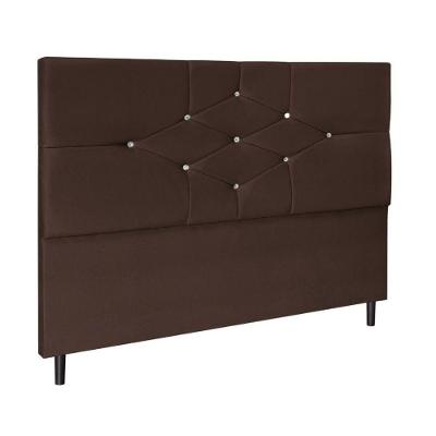 Cabeceira Cama Solteiro 90 Cm Virgínia Suede Marrom E Frame