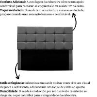 Cabeceira Cama Box Estofada King 195 Cm Bianca Suede Cinza - 5