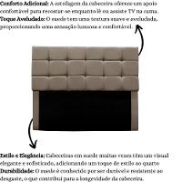 Cabeceira Cama Box Estofada Solteiro 90 Cm Bianca Suede Bege Escuro - 5